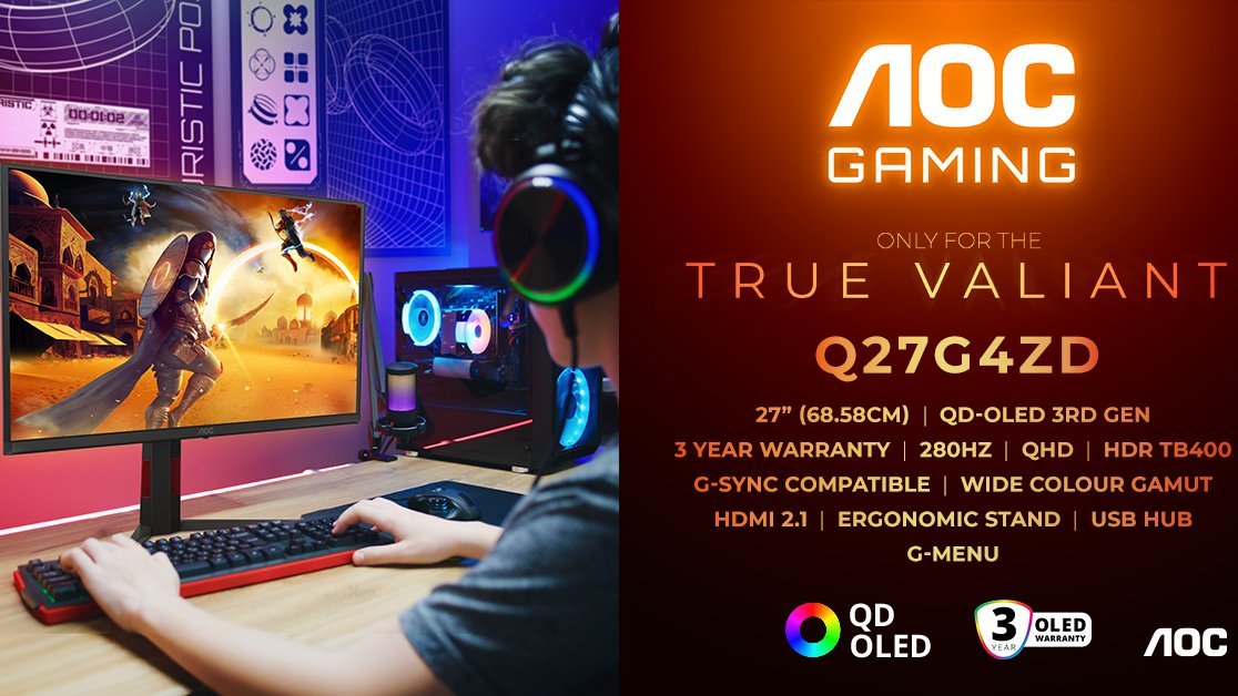 AOC GAMING prezentuje monitor QD-OLED 280 Hz za okoÅ‚o 2000 zÅ‚
