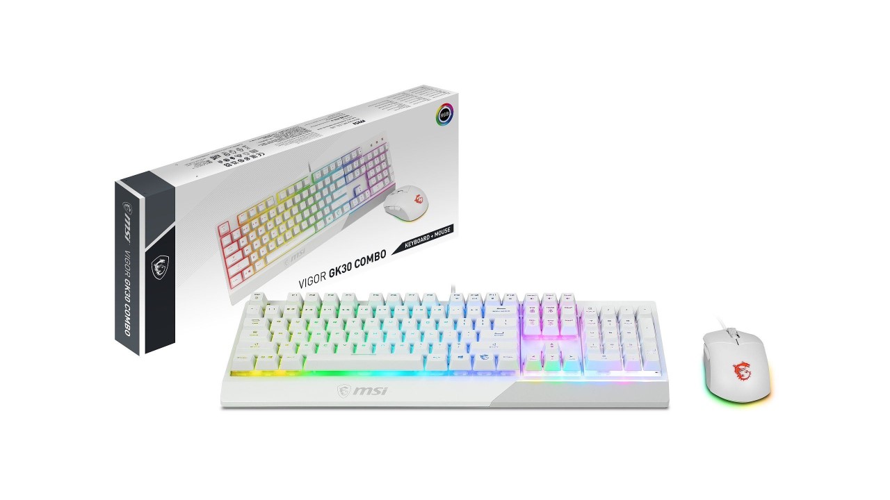 Biel staje się aktualnie główną barwą MSI! Oto MSI Vigor GK30 Combo White i MSI Force GC30 V2 White