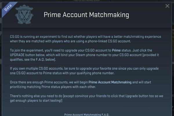 Eksperymentalny Prime Matchmaking zostaje dodany do Counter-Strike: Global Offensive