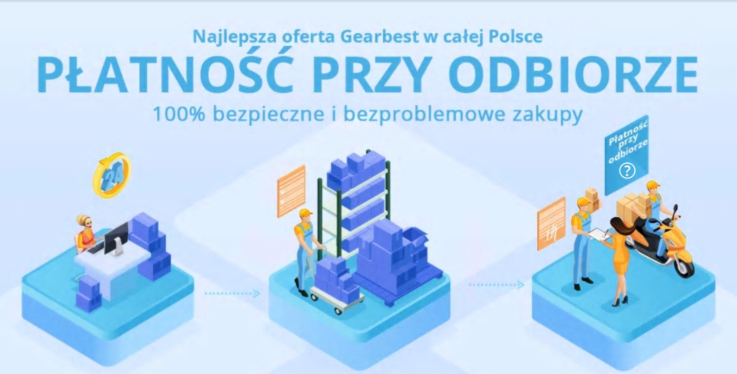 GearBest stawia na zapłatę przy odbiorze oraz oferuje promocje