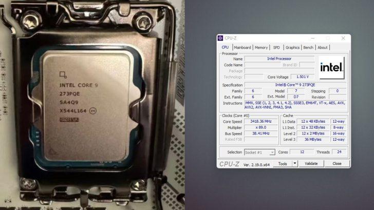 Intel Core i9 273PQE uruchomiony na pÅ‚ycie Z790 przez entuzjastÄ™