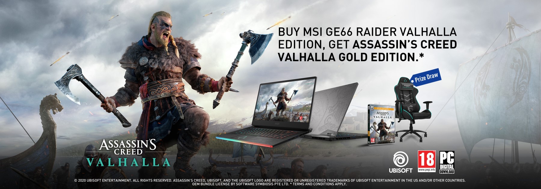 MSI i UBISOFT zaprezentowały zjawiskowego laptopa w wersji limitowanej - Oto GE66 Raider Valhalla Edition!