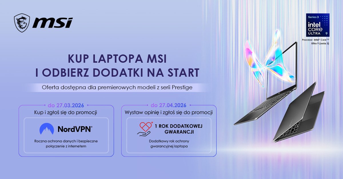 MSI prezentuje serię Prestige AI+ – lekkie laptopy z długim czasem pracy