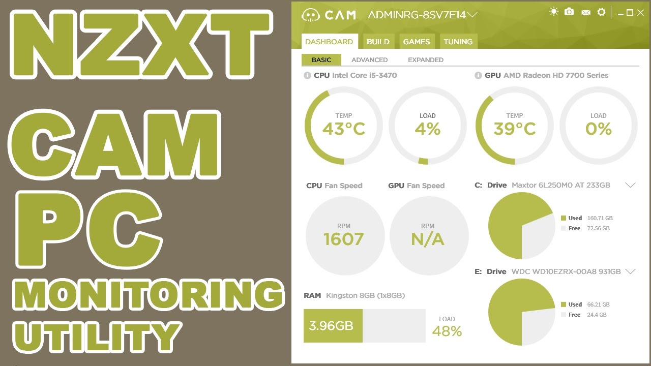 Oprogramowanie NZXT CAM do monitorowania systemu