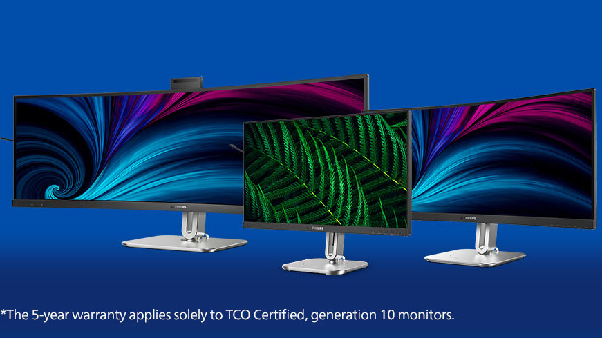 Philips wprowadza 5-letnią gwarancję na monitory z certyfikatem TCO Certified Generation 10