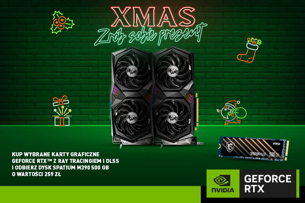 XMAS Zrób sobie prezent, czyli promocja MSI na karty GeForce RTX 3060 i darmowy dysk SSD oficjalnie wystartowała!