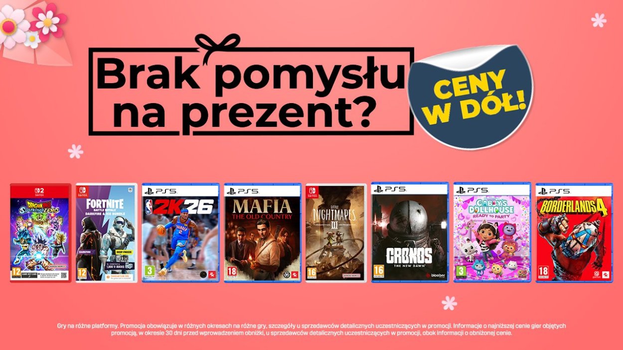 Promocja na gry pudeÅ‚kowe od Cenegi â€“ obniÅ¼ki na hity na PS5, Xbox i Switch