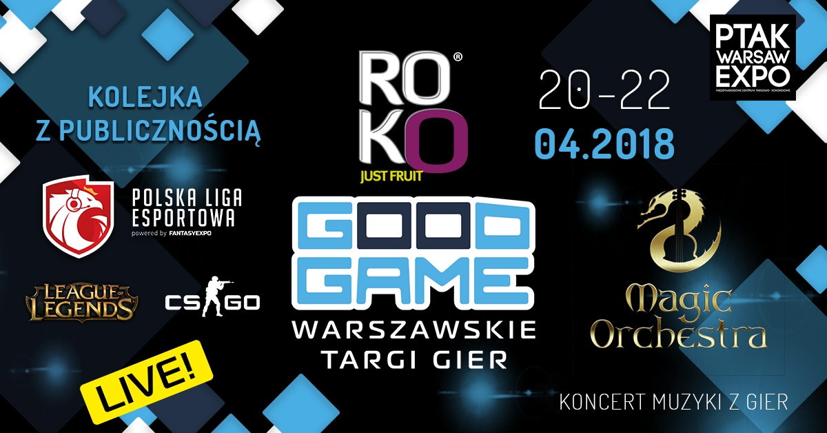 Roko oficjalnym partnerem Good Game 2018 - Warszawskich Targów Gier