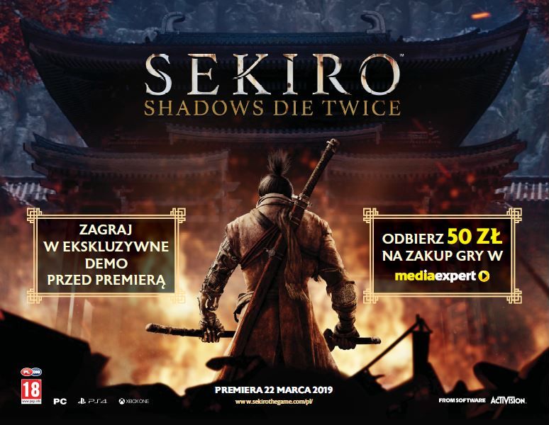 Sekiro: Shadows Die Twice - Sprawdź wersję demo i zgarnij kod zniżkowy