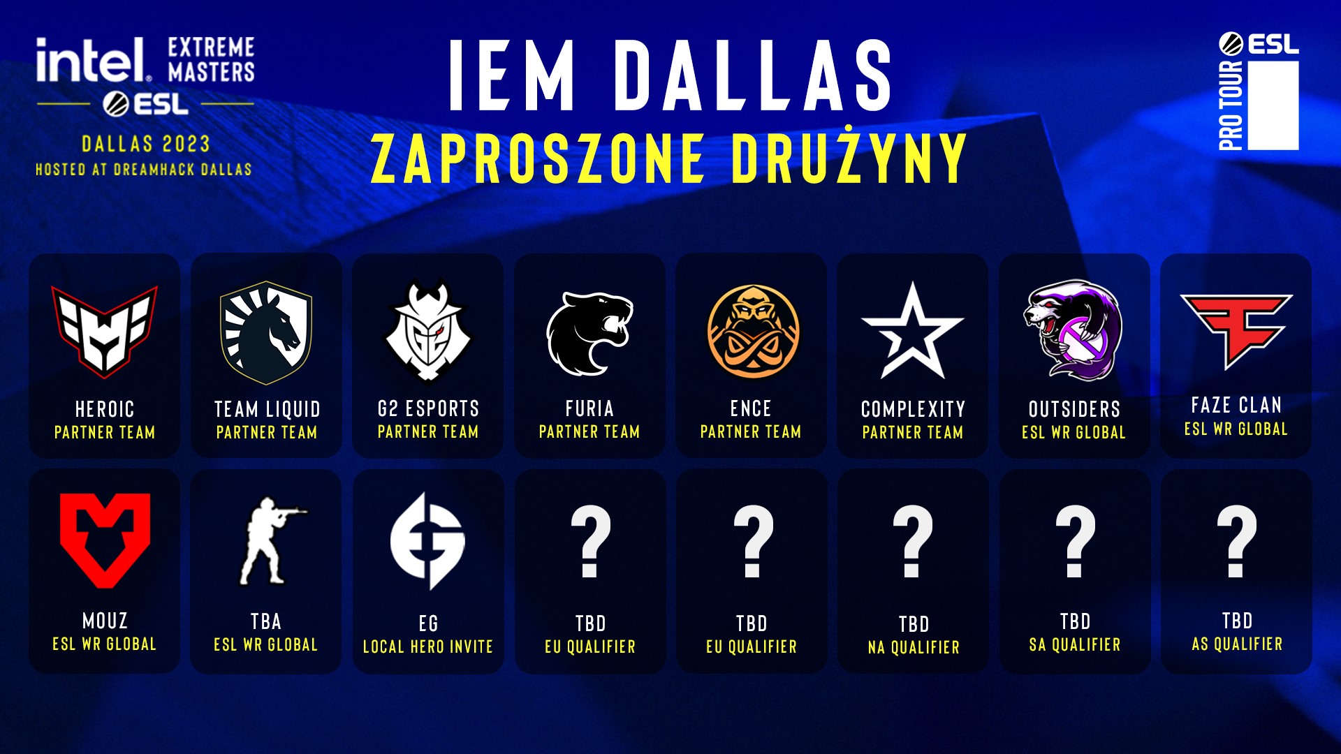 Poznaliśmy zaproszone zespoły na IEM Dallas 2023! Kto stanie do rywalizacji w Stanach Zjednoczonych?