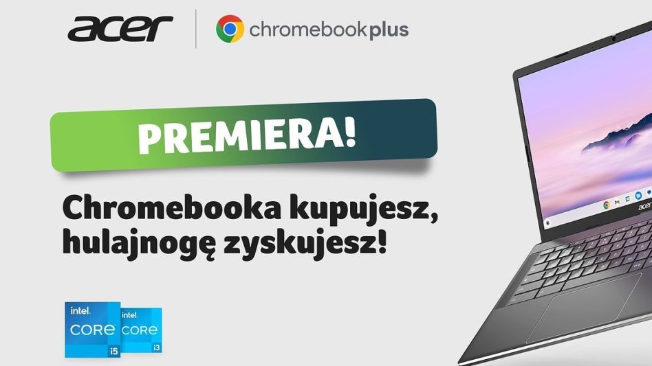Nowego Acer Chromebooka Plus 515 można zgarnąć z nagrodą w postaci hulajnogi Acer ES Series 5