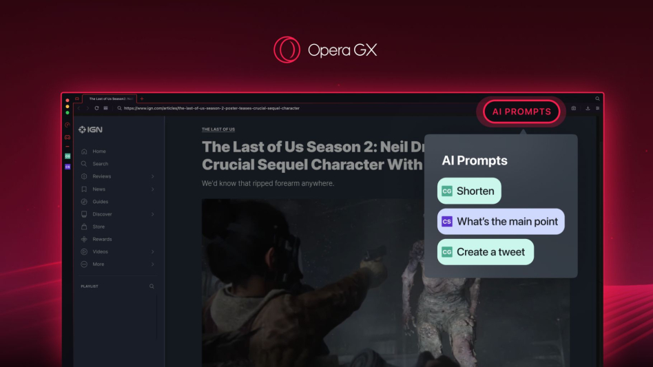 AIGC to kolejna spora nowość w przeglądarkach Opera i Opera GX! Nadszedł czas na wejście do gry generatywnej sztuczne inteligencji