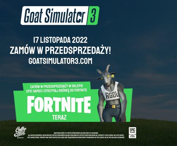 Główna bohaterka gry Goat Simulator 3 - Pilgor pojawi się jako skórka w Fortnite!