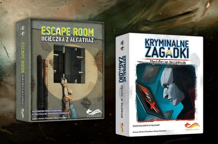FoxGame prezentuje dwie nowości gier planszowych: Escape Room: Ucieczka z Alcatraz oraz Kryminalne zagadki: Upiór w muzeum