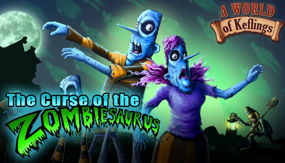 Halloweenowa aktualizacja A World of Keflings z DLC The Curse of the Zombiesaurus