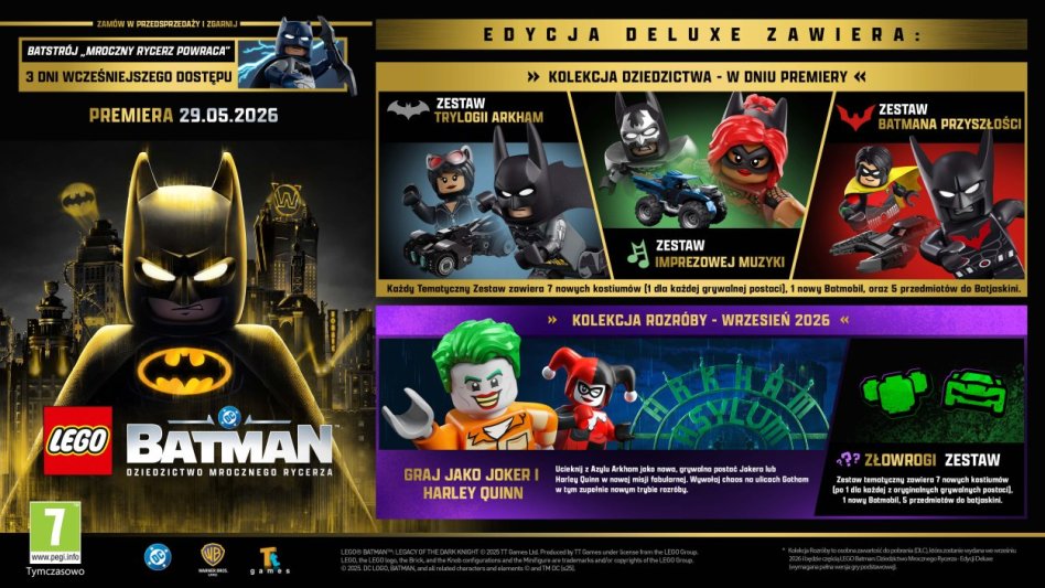 LEGO Batman: Dziedzictwo Mrocznego Rycerza z polskim dubbingiem i edycjÄ… deluxe