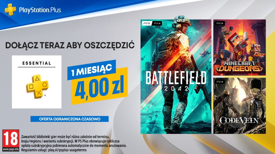 PlayStation Plus na miesiąc za jedyne 4 złote! Czy promocja obejmuje także pakiety Extra oraz Premium?