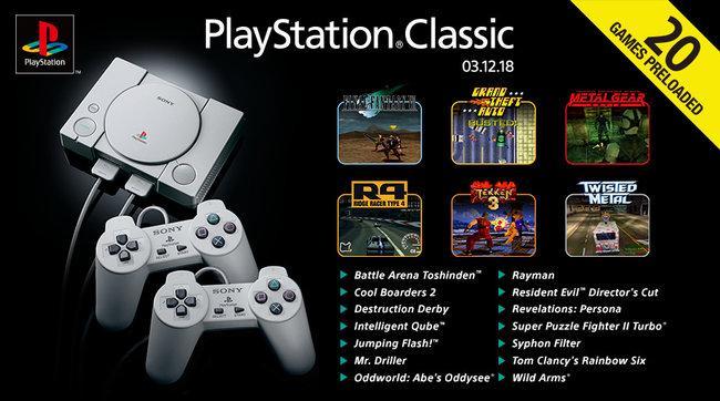 PlayStation®Classic z pełnym 20  zestawem gier!