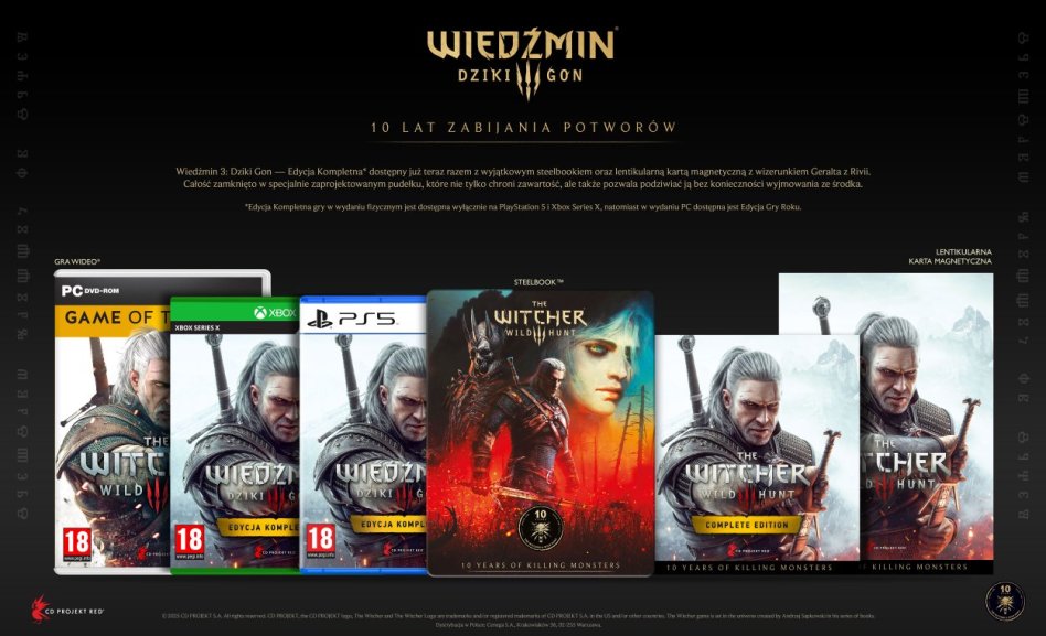 Wiedźmin 3: Dziki Gon – specjalne wydania na 10-lecie gry