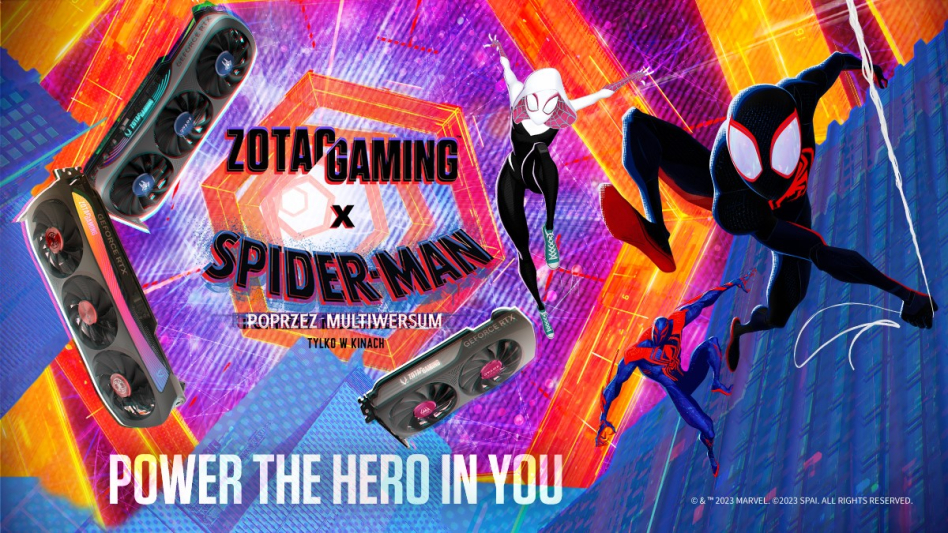 ZOTAC GAMING w świecie Spider-Man Poprzez multiwersum, czyli nadciągają wyjątkowe karty graficzne z motywem animacji Sony Pictures!