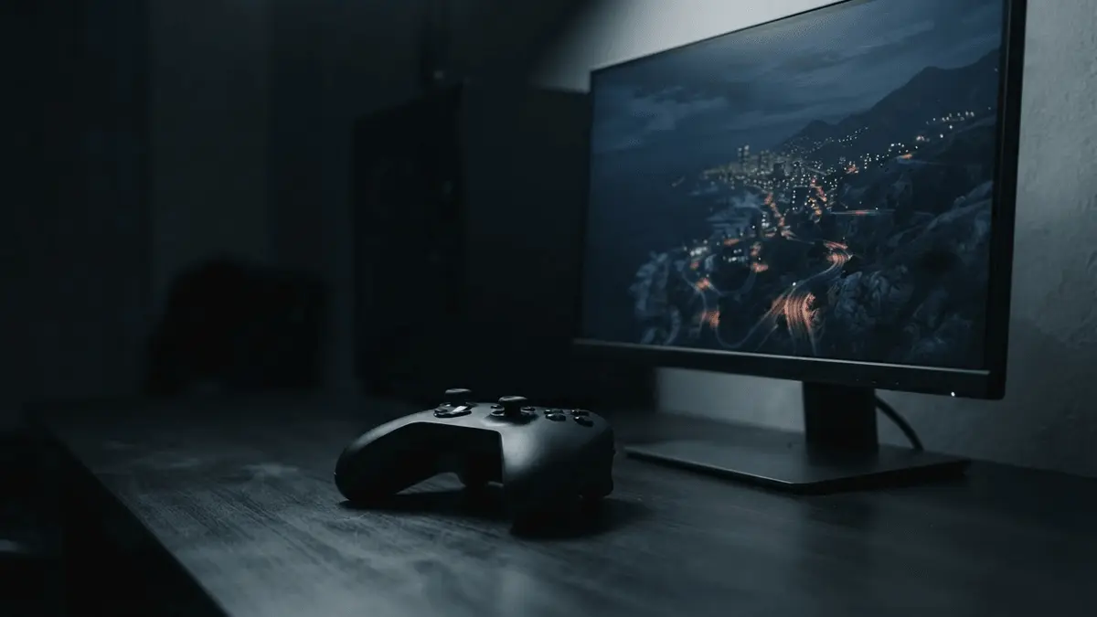 Game controller and glowing monitor symbolizing intense anticipation for a major video game release