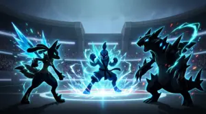 Three new Z Mega Evolution forms face off in a dramatic Pokémon Champions stadium battle.