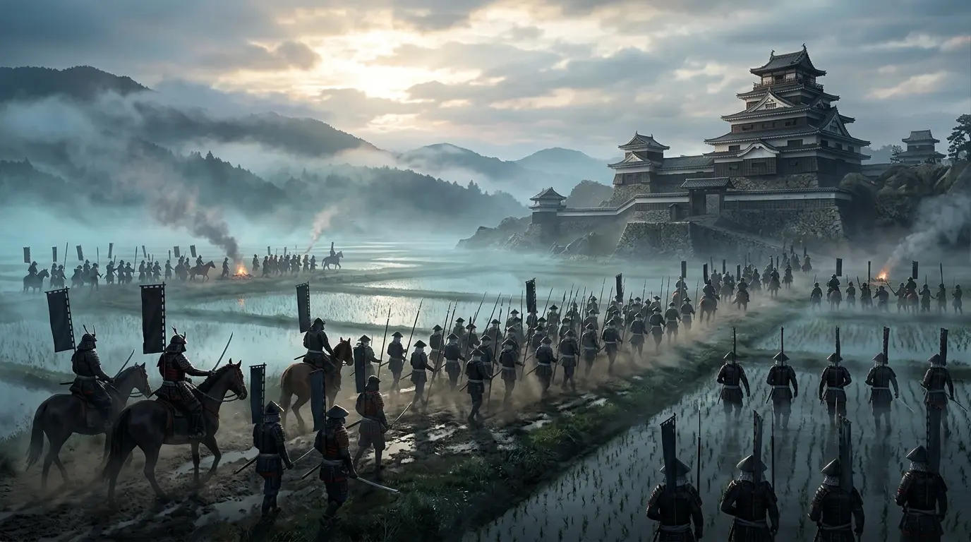 Cinematic samurai battlefield representing Total War: SHOGUN 2 Complete Edition